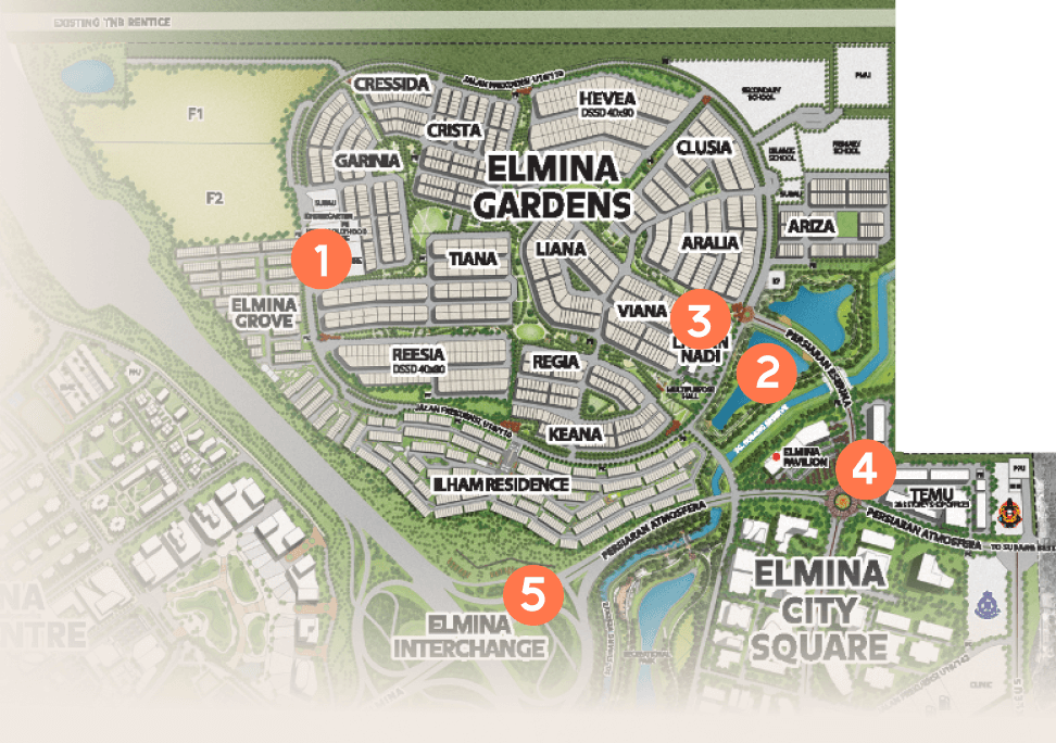 City of Elmina’s master layout plan